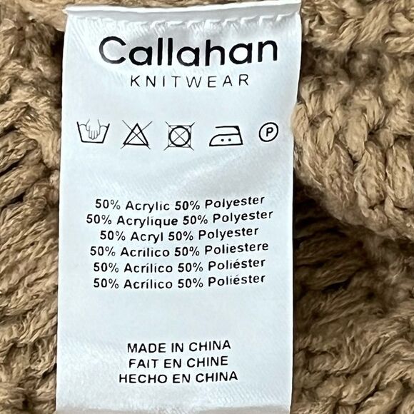 New Callahan Knitwear Cropped Cameron  Tan & Purple Turtleneck Sweater- Medium - Picture 14 of 16